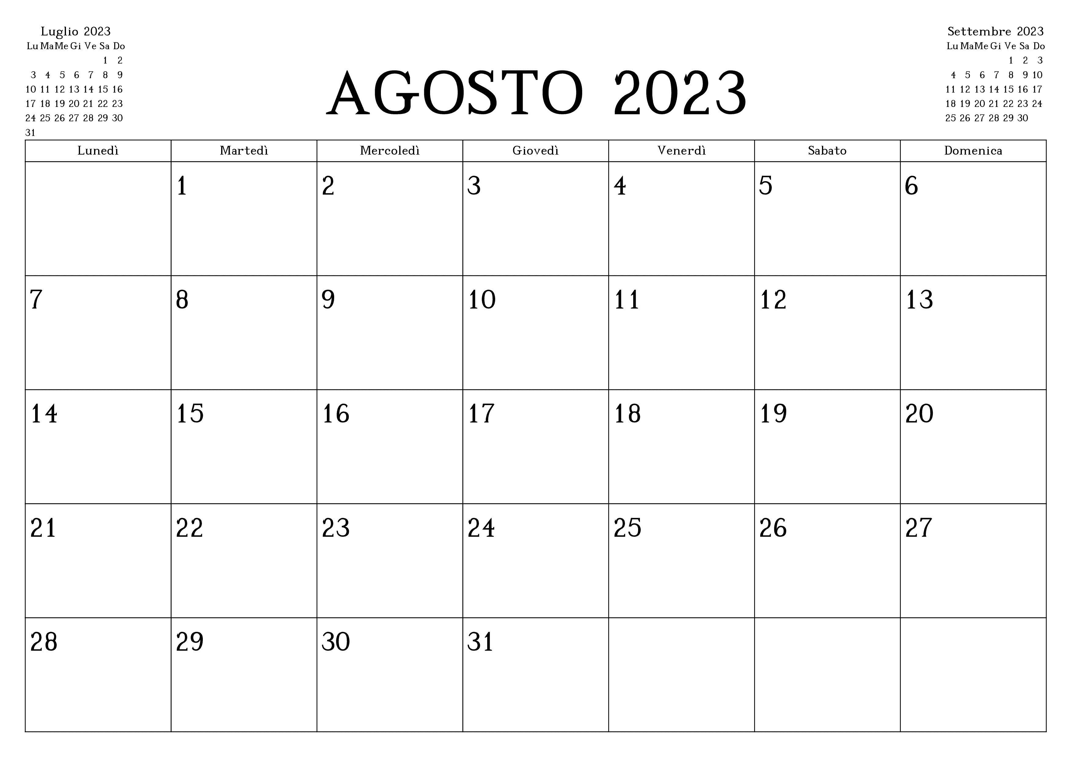 Calendarios Agosto 2023 Para Imprimir Gratis 9317