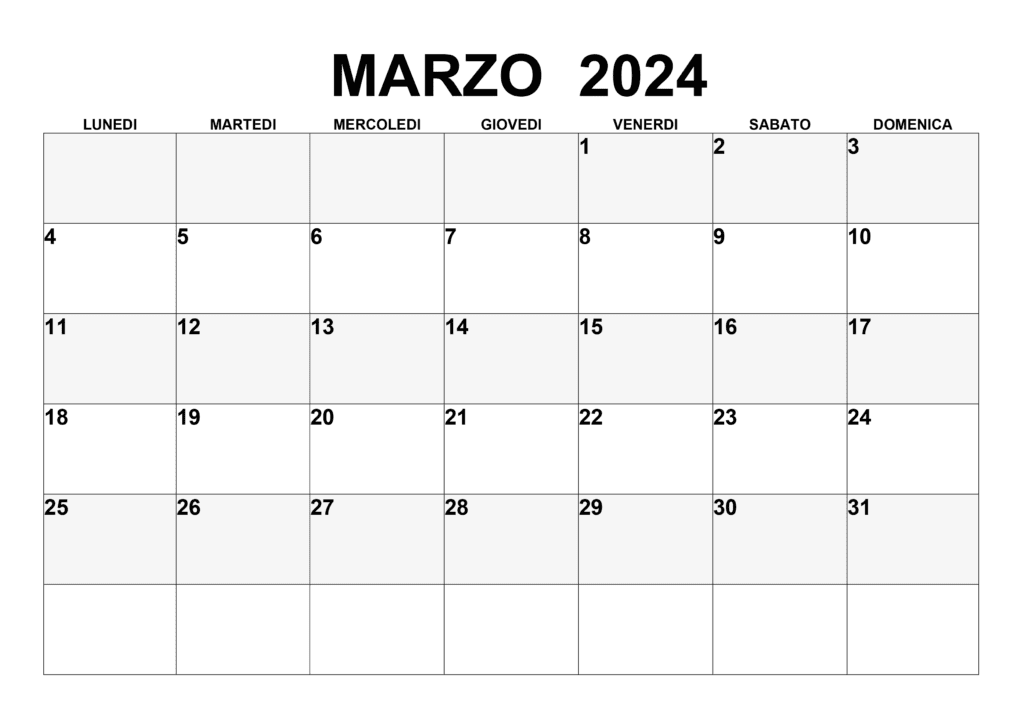 Plantillas de calendario de marzo de 2024