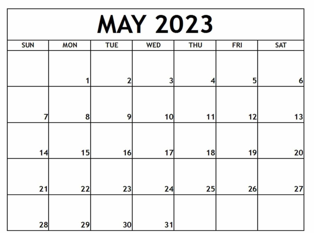 Free Printable May 2023 Calendar Spanish
