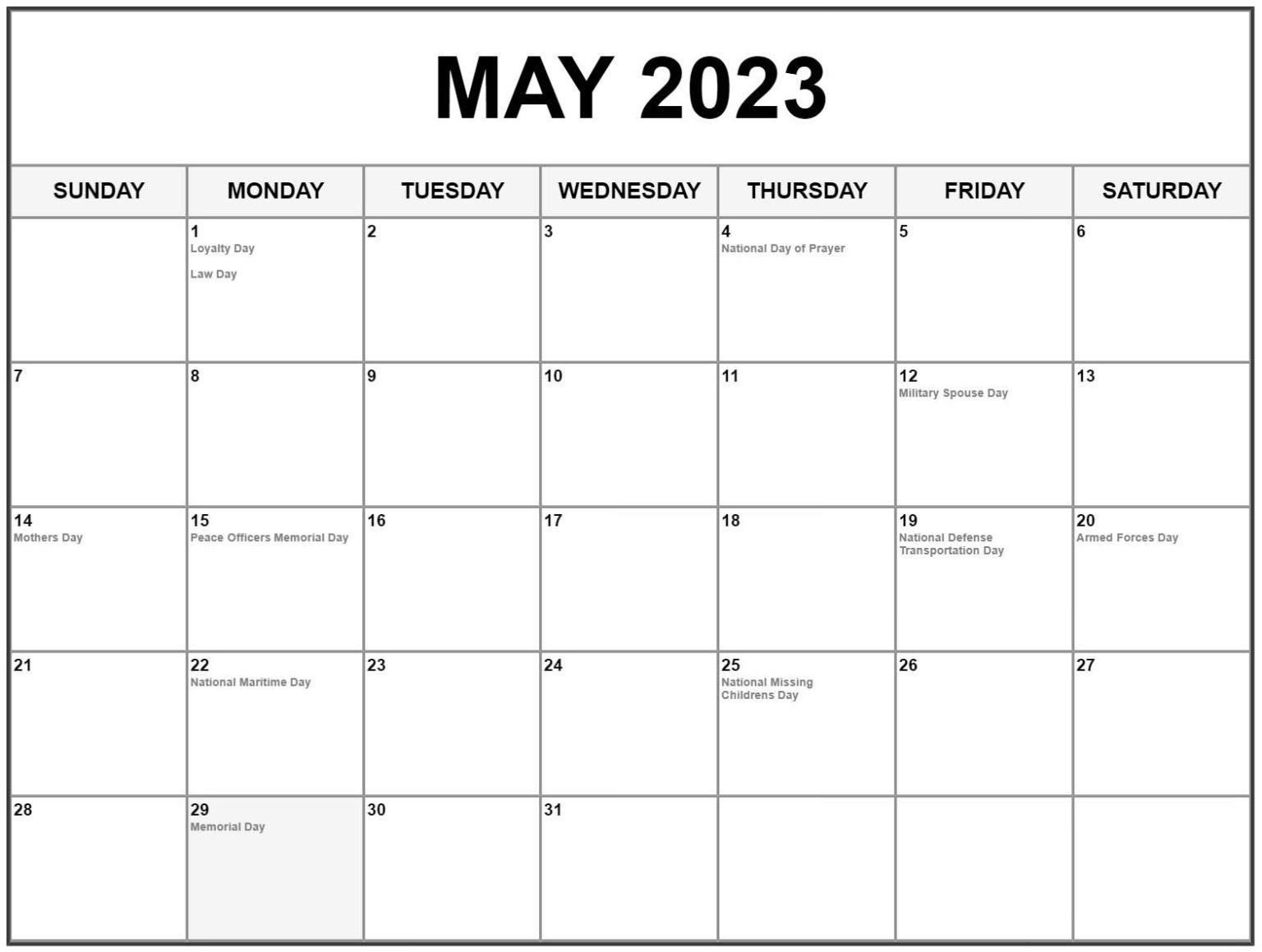 May 2023 Calendar with Spain Holidays