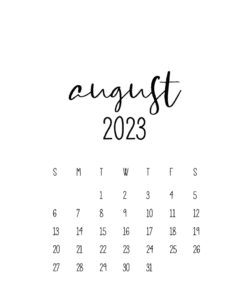 Free Cute August 2023 Calendar Floral Templates