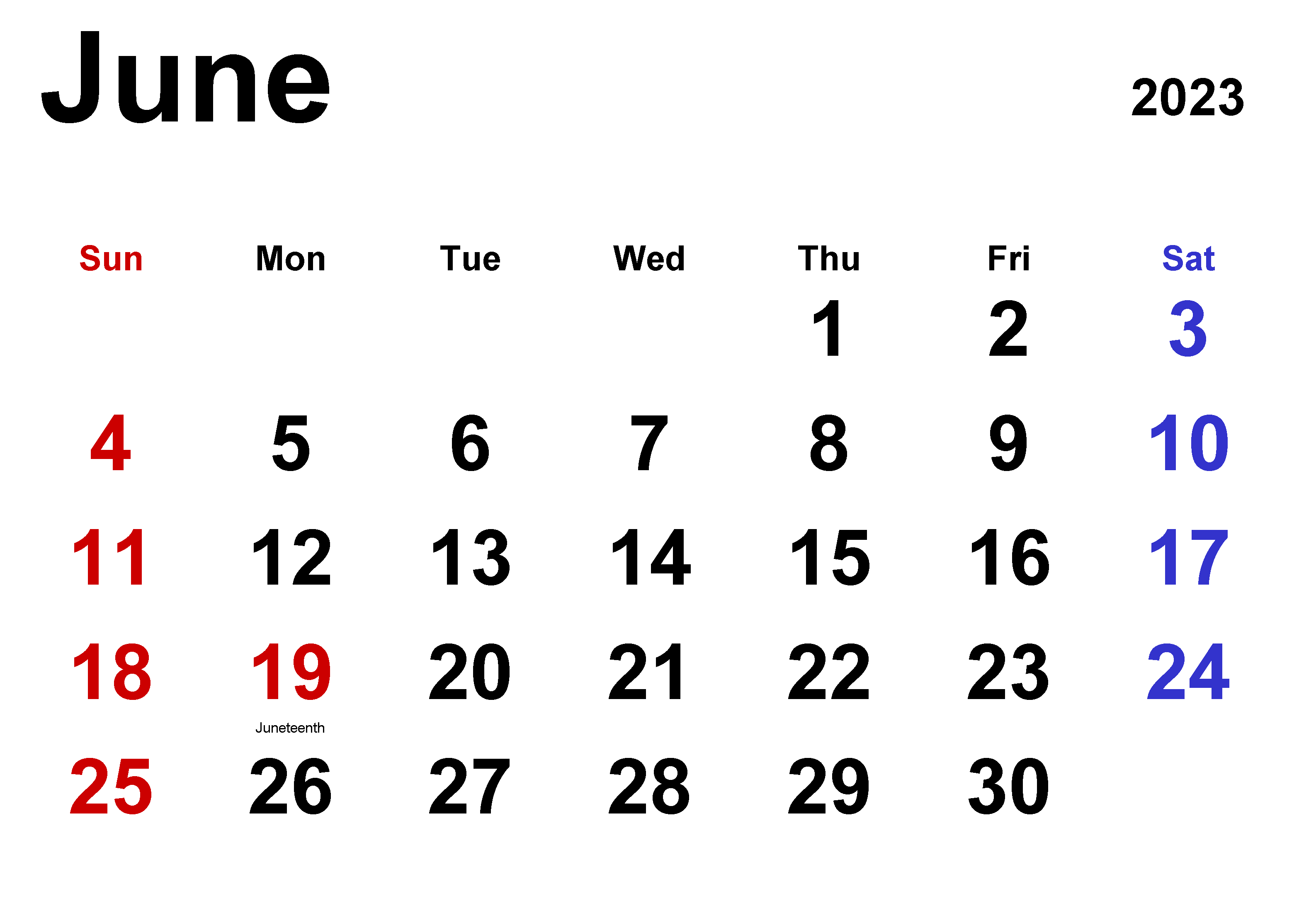 Editable June Calendar 2023 Templates