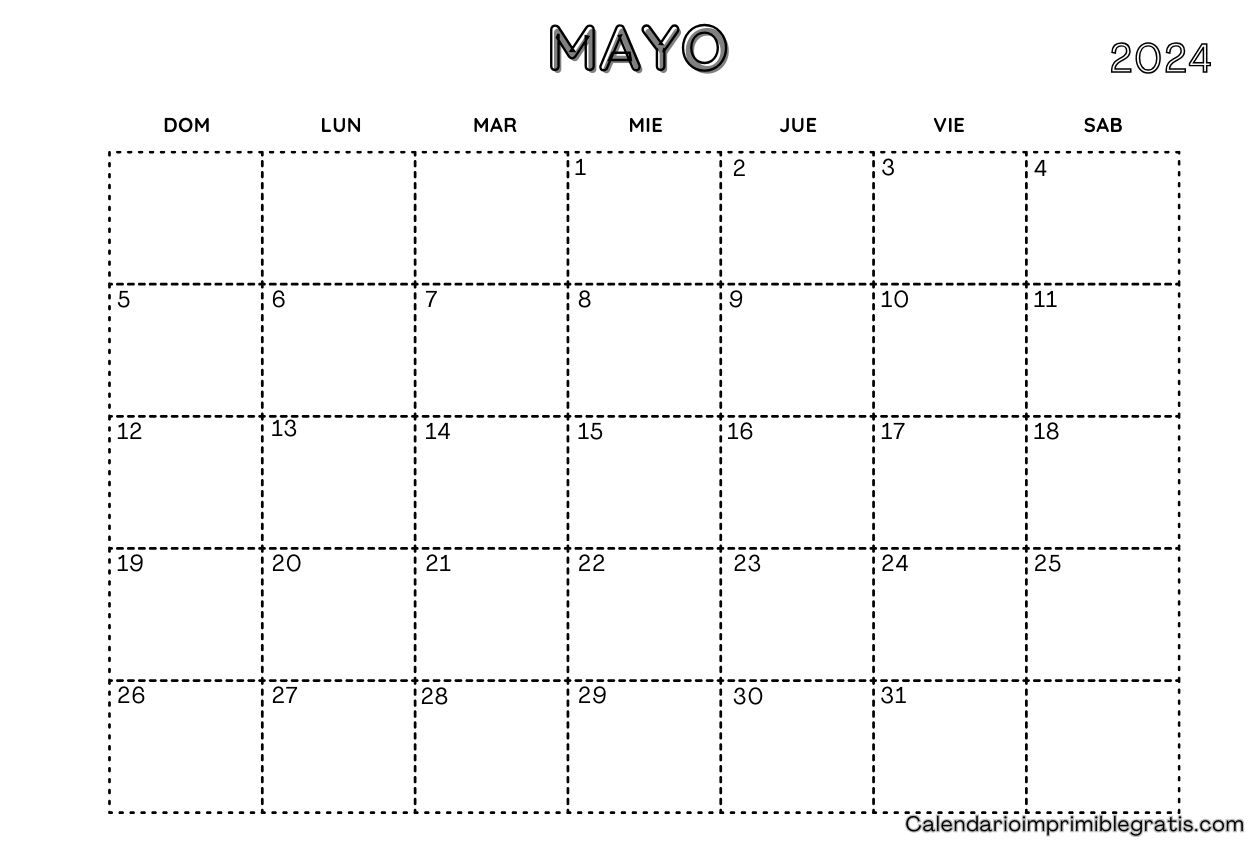 Calendarios Mayo 2024 Para Imprimir GRATIS
