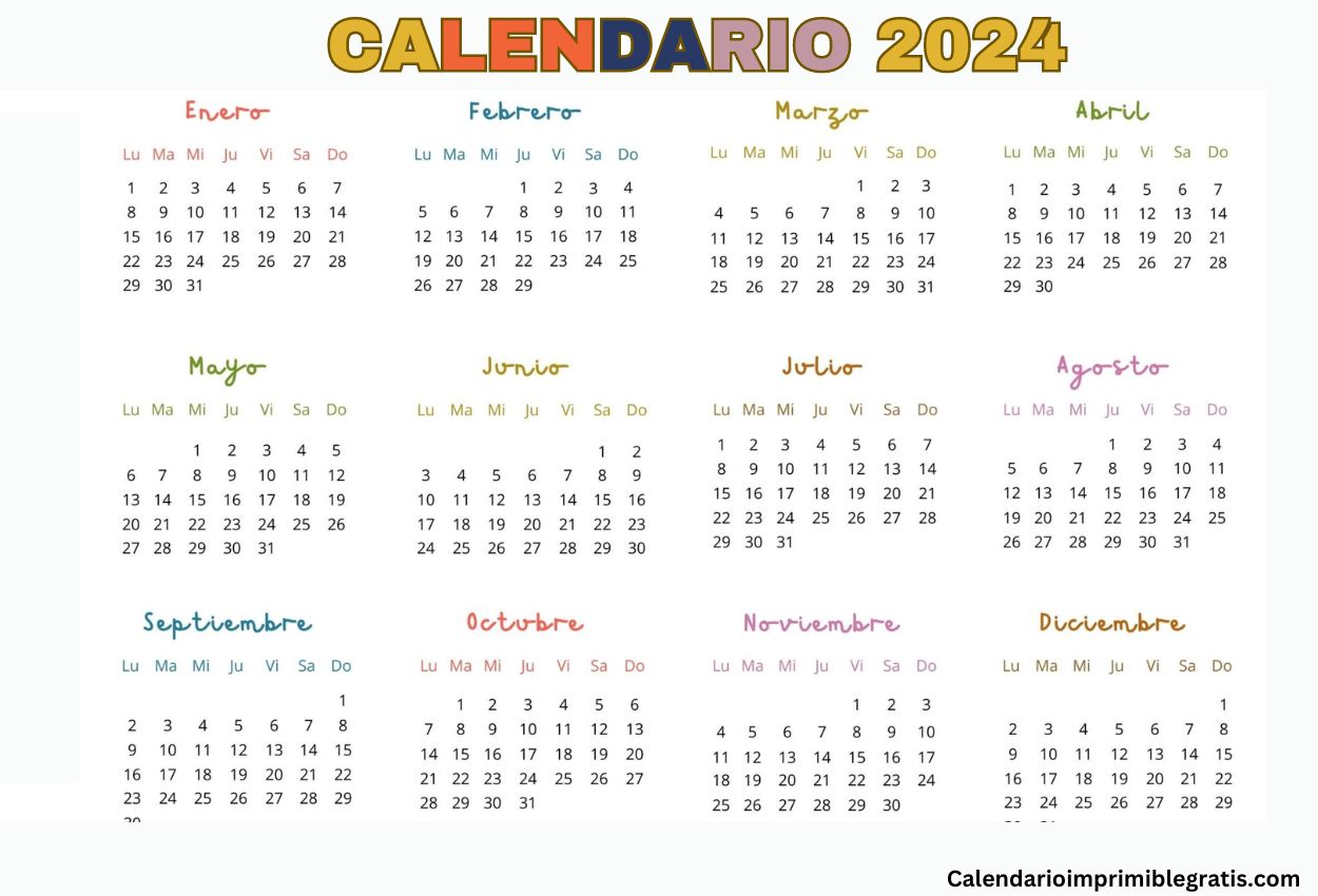 Calendario de escritorio 2024
