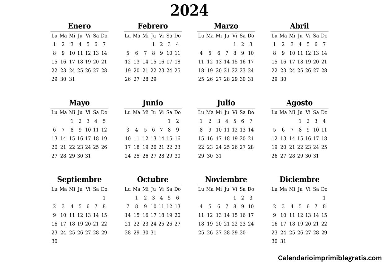 Calendario feriados 2024