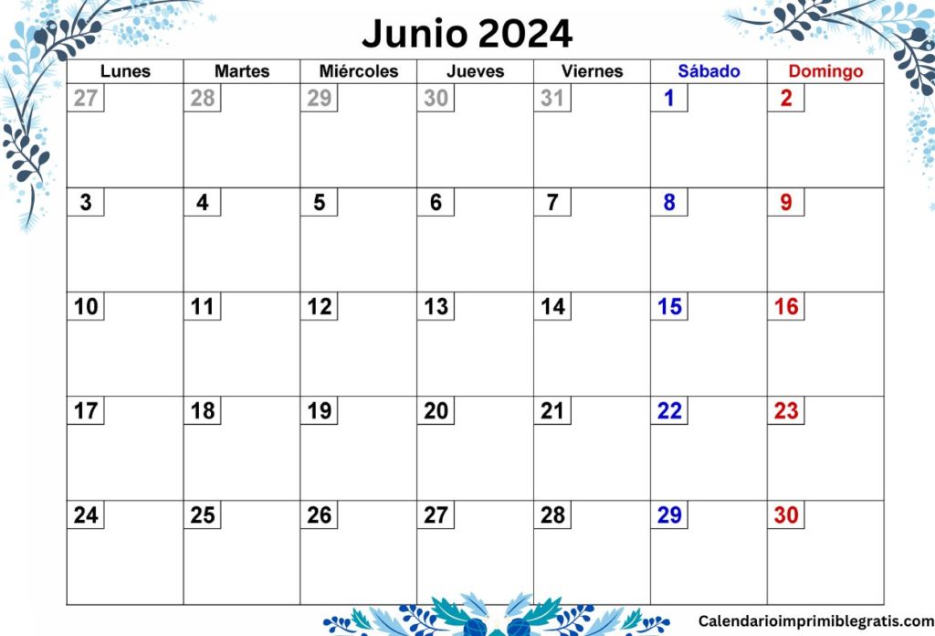 Calendarios florales populares para junio de 2024