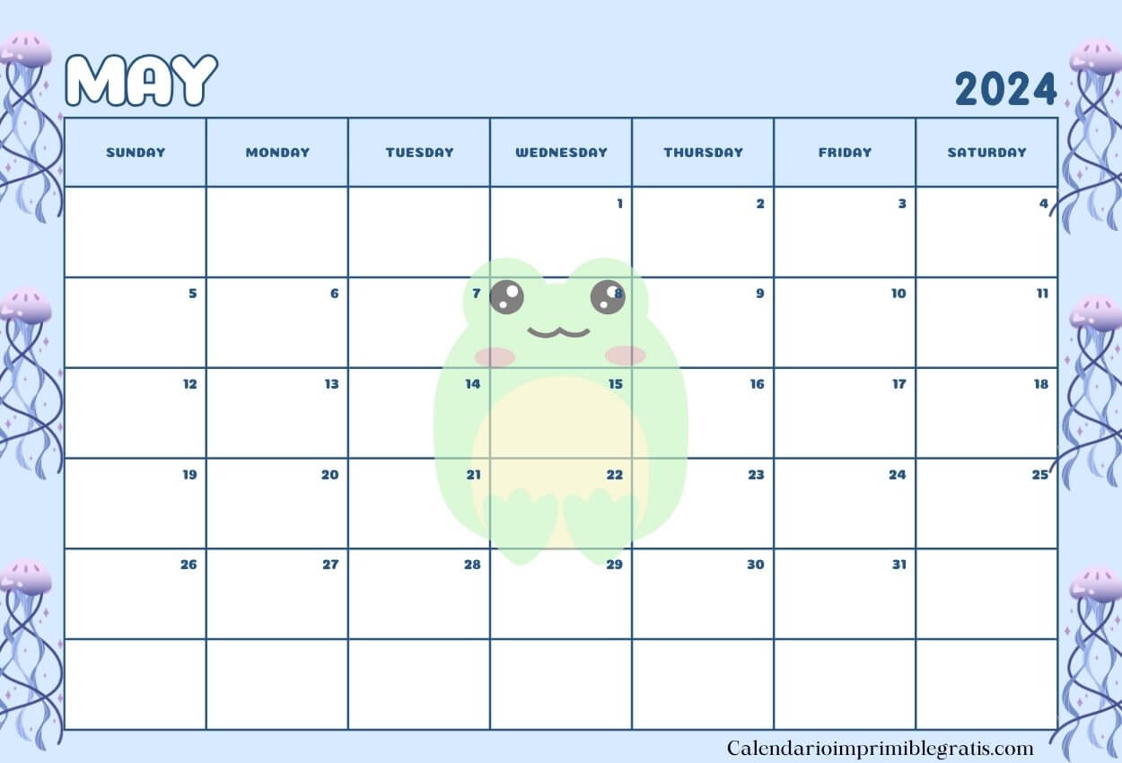 Cute May 2024 Calendar Printable Templates Free