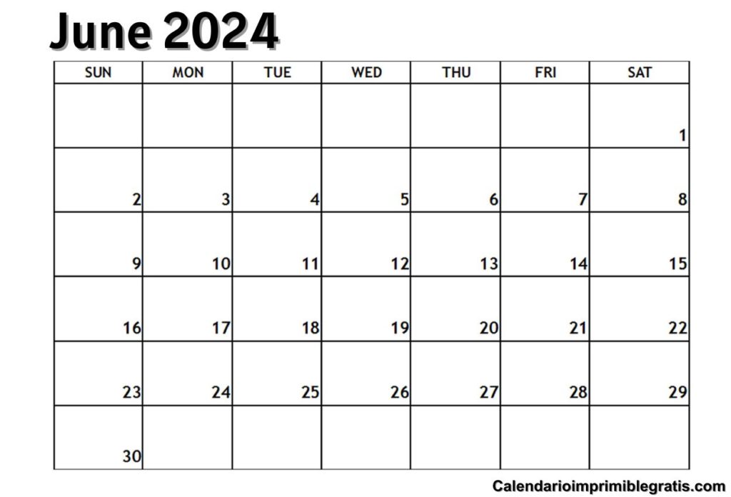 Editable June Calendar 2024 Templates