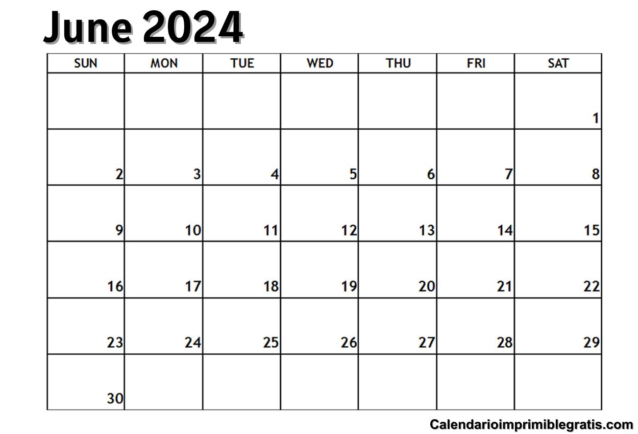Editable 2024 June Calendar Word Templates