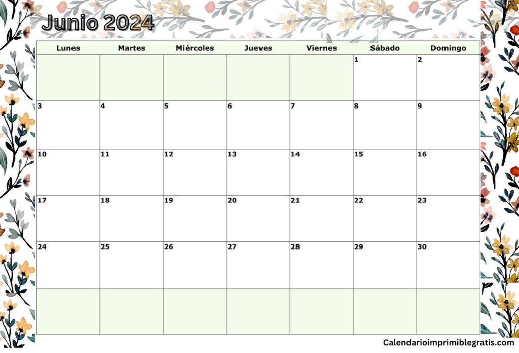El mejor calendario de diseño floral para junio de 2024