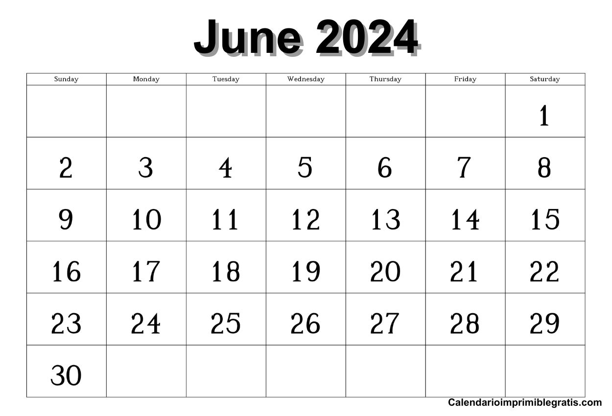 Printable June 2024 Calendar Templates in Spanish