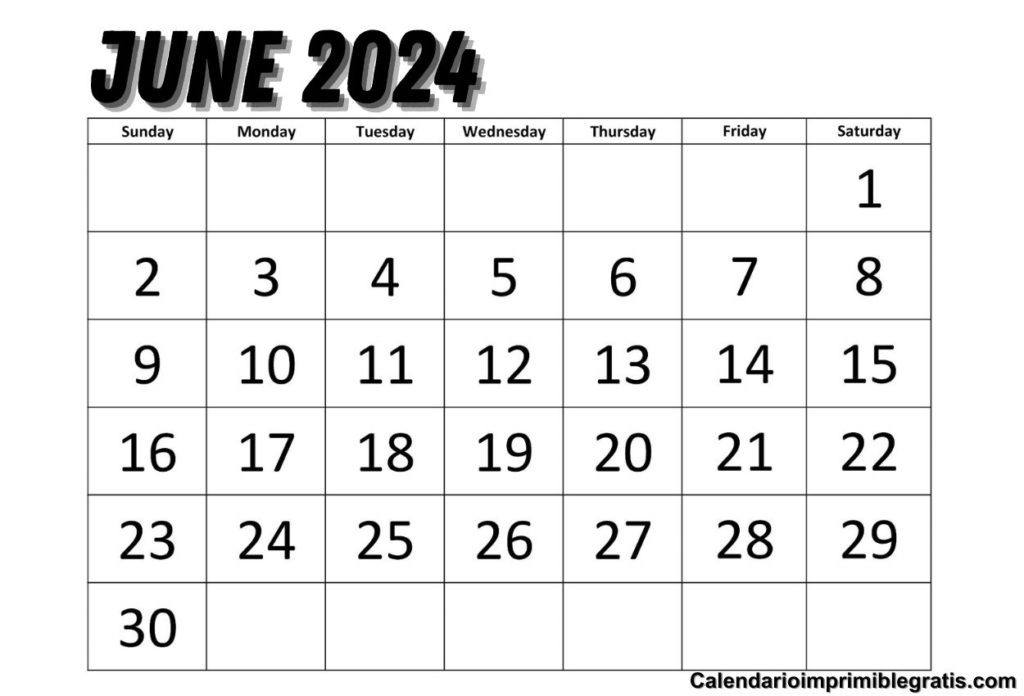 June 2024 Blank Calendar Templates