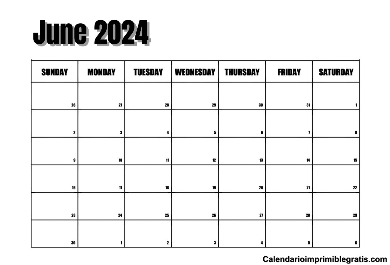 June 2024 Calendar to Edit