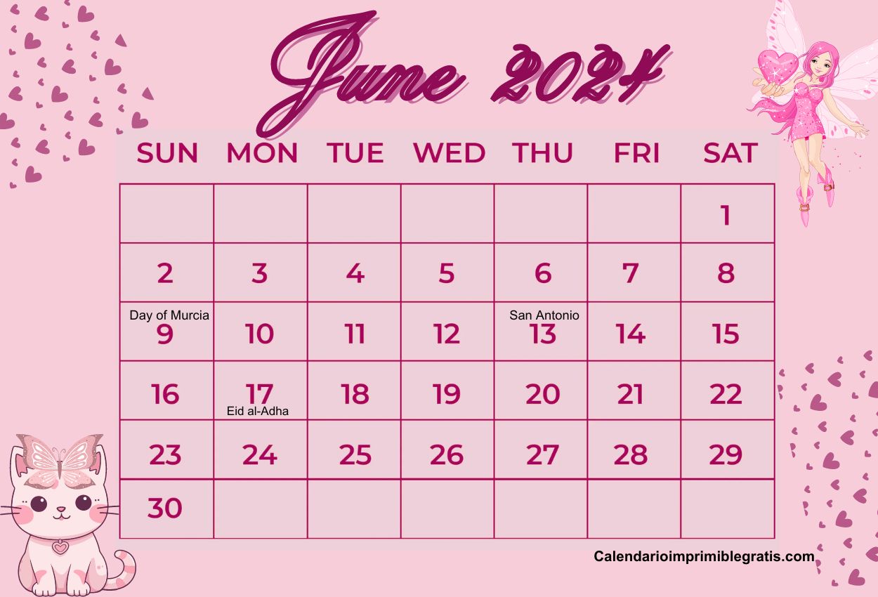 June 2024 Calendar with Spain Holidays