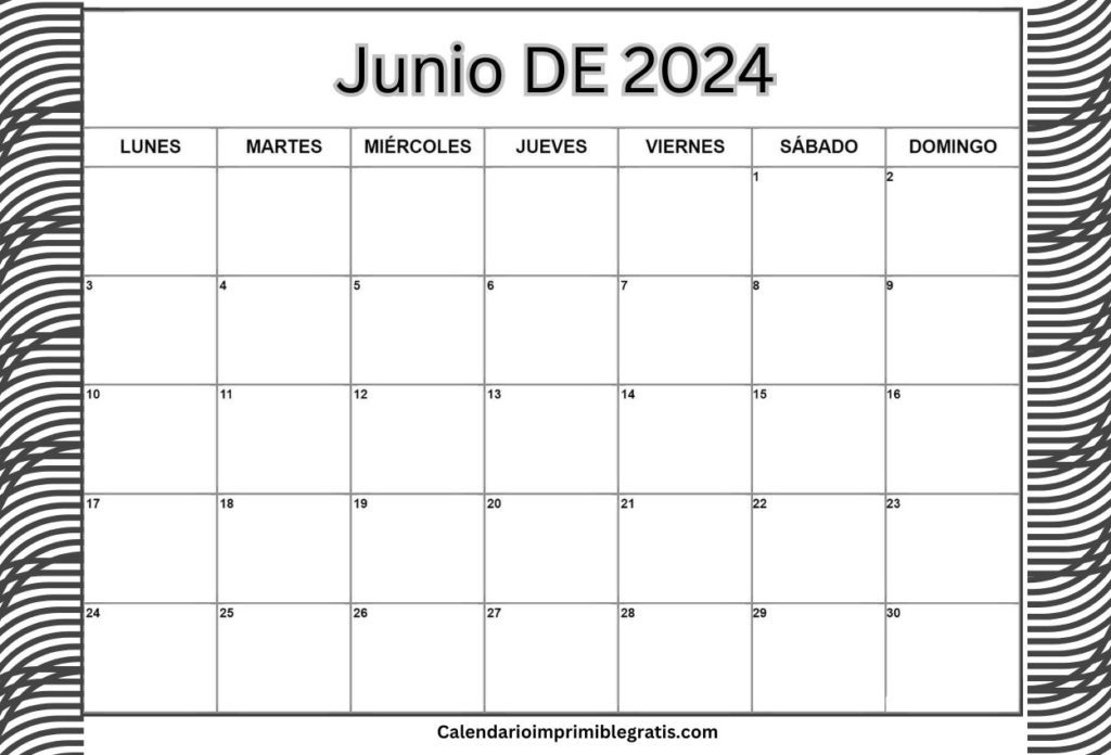 Lindo calendario junio 2024