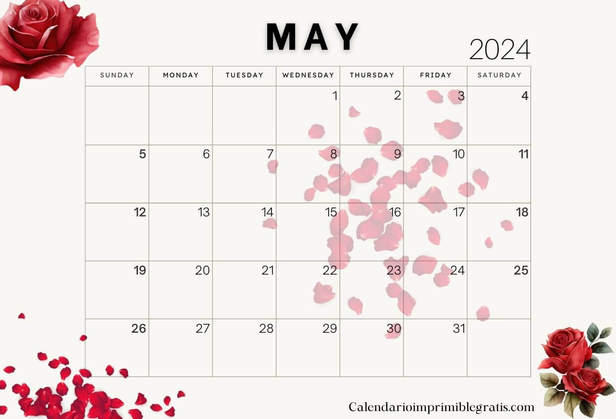 MAY 2024 Decorative Floral Calendar