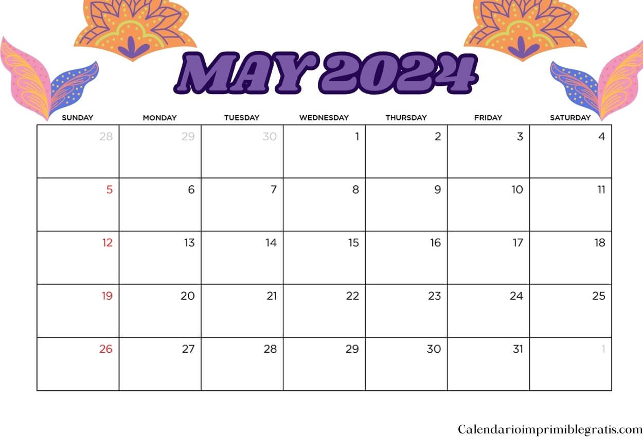 MAY 2024 Floral HD Wallpaper Calendar