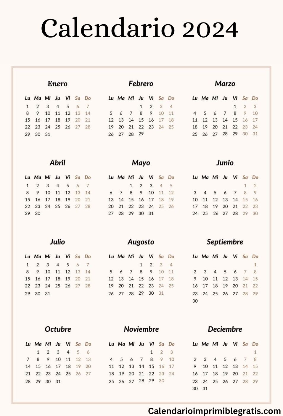 calendario 2024 españa