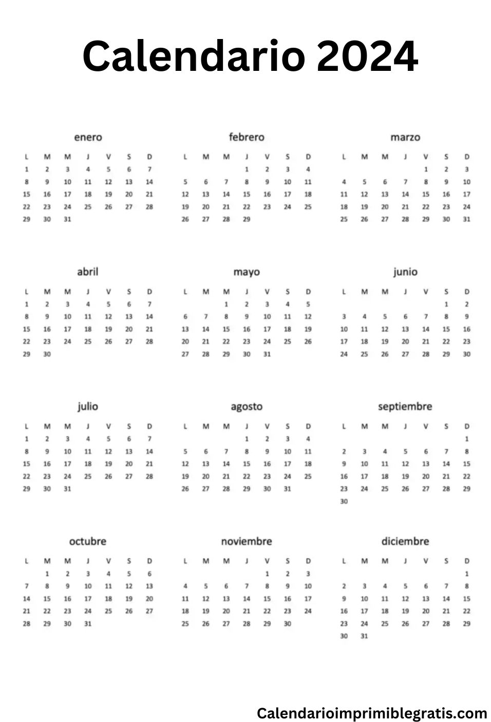 calendario 2024 valencia
