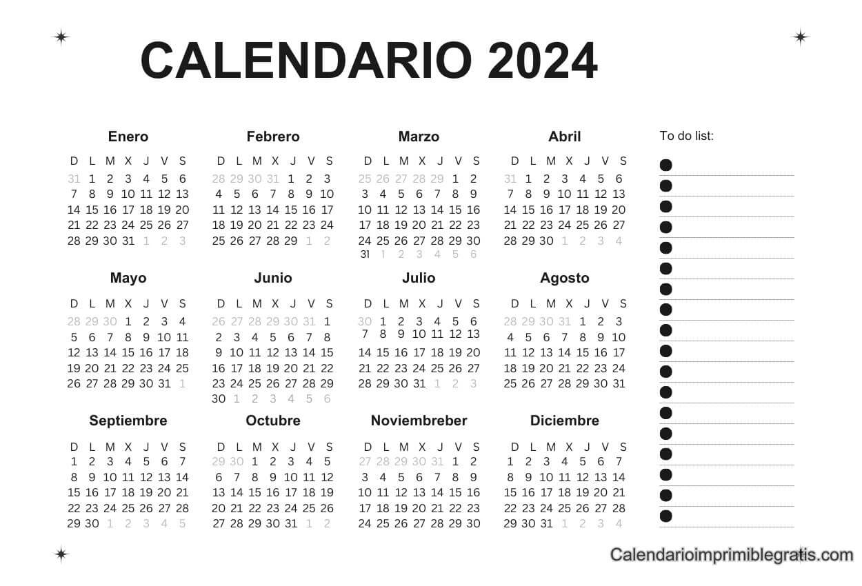calendario de 12 meses para imprimir 2024