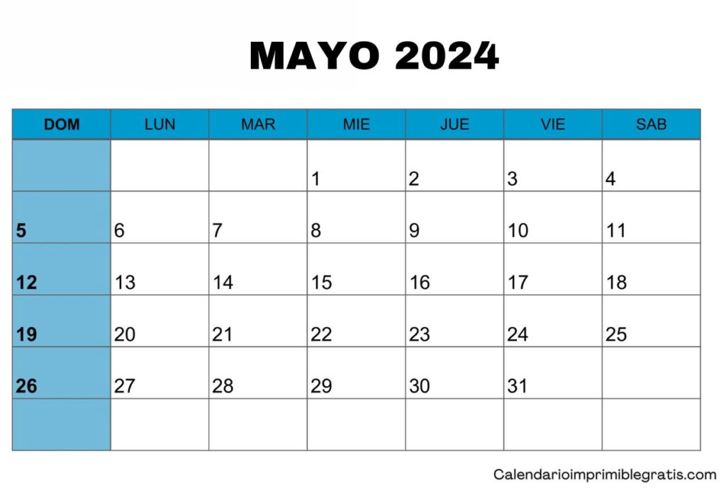 calendario mayo 2024 peru