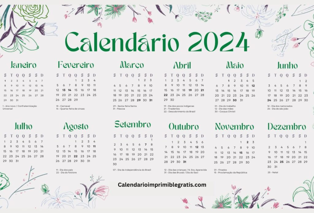 2024 calendario mexico para imprimir