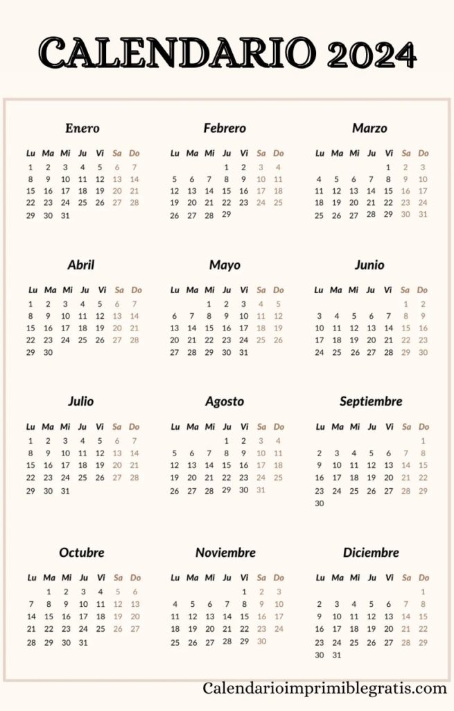 Calendario 2024 españa con festivos