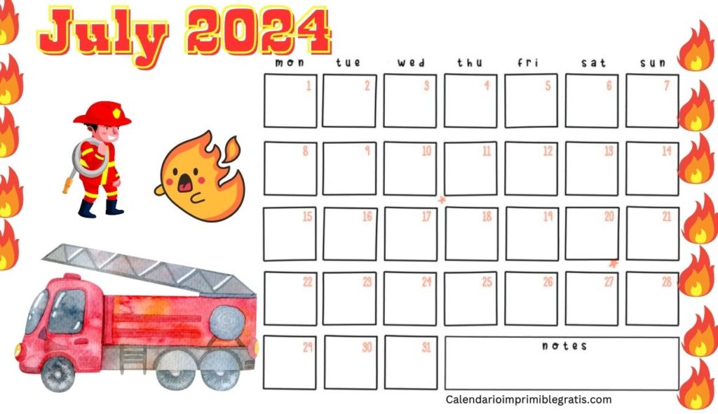 2024 July calendar wallpaper
