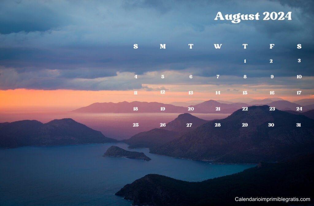 August 2024 Desktop calendar