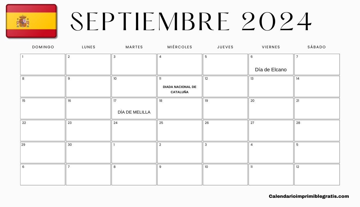 Calendario Fativals España Septiembre 2024