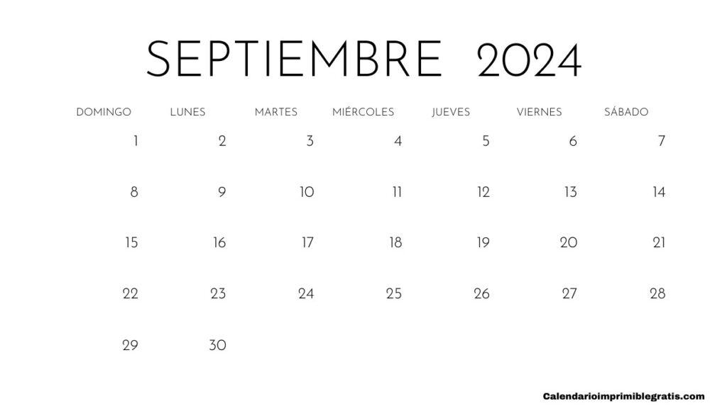 Calendario Septiembre 2024 PDF