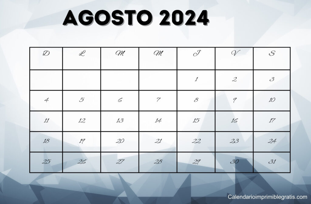 Fondo de pantalla del calendario Agosto 2024