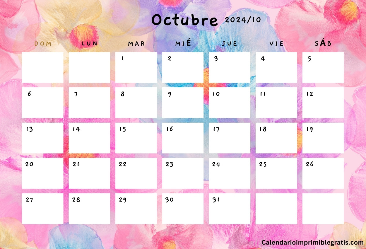 calendario floral octubre 2024