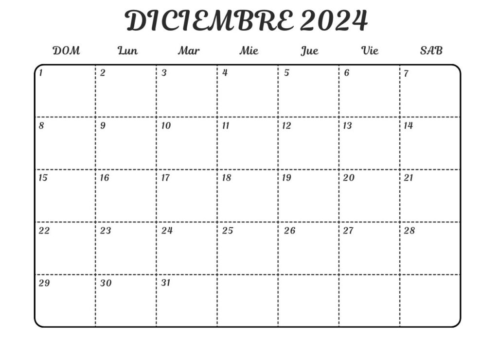 Calendario Diciembre 2024